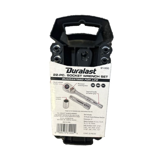 Duralast - 1/4-Inch Drive Ratchet/Socket SAE/METRIC Tool Set 22 Piece - Picture 3 of 3